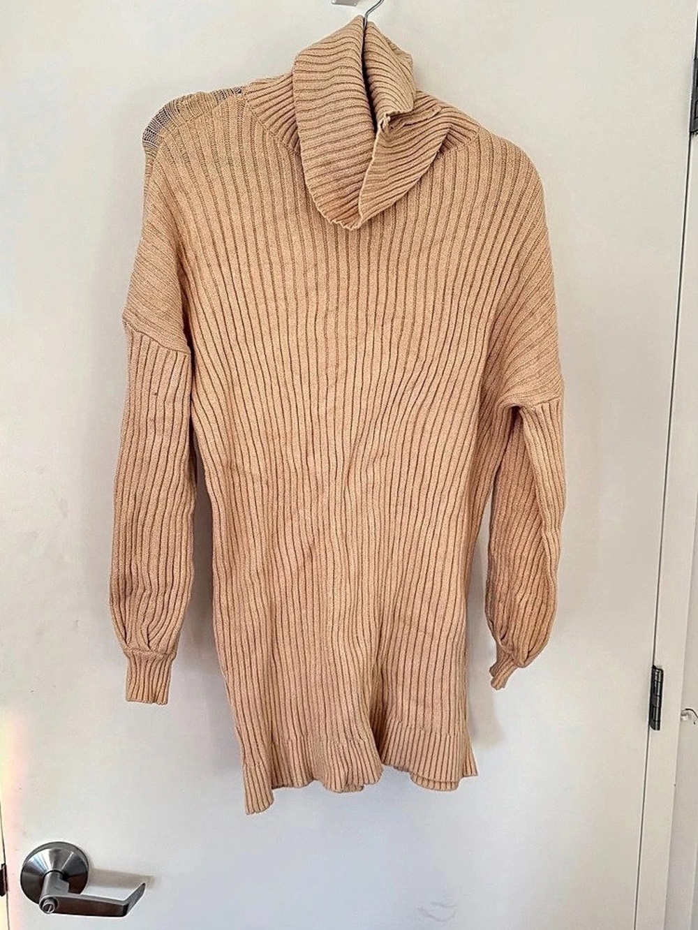 M Cowl Neck Knit Sweater in Pink Like New